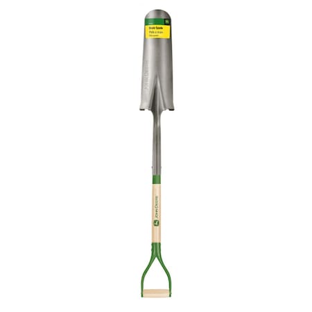 Ornatus Outdoors 42 in. Steel Round Drain Spade with Wood Handle, Green OR3306627